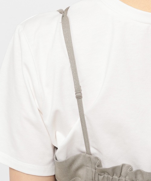 mysty woman（ミスティウーマン）の「ストリングハイウエストサロペット　909997（サロペット/オーバーオール・レディース・ブラウン/グレー/アイボリー・FREE）」の6枚目の写真