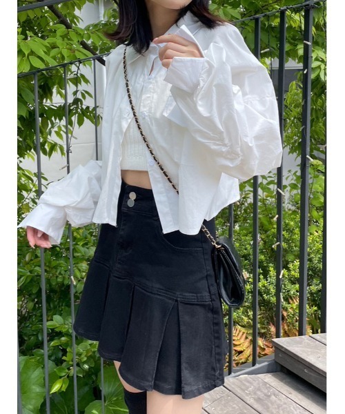 PHILLY（フィリー）の「【2点SET】キャミ＋ドロストシャツセット（シャツ/ブラウス・レディース・ホワイト/ブルー・FREE）」の9枚目の写真