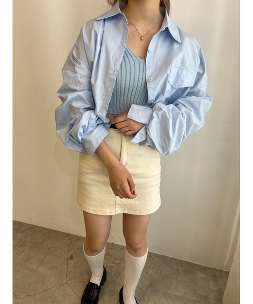 PHILLY（フィリー）の「【2点SET】キャミ＋ドロストシャツセット（シャツ/ブラウス・レディース・ホワイト/ブルー・FREE）」の20枚目の写真