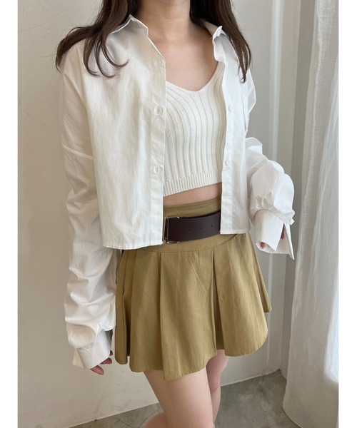 PHILLY（フィリー）の「【2点SET】キャミ＋ドロストシャツセット（シャツ/ブラウス・レディース・ホワイト/ブルー・FREE）」の3枚目の写真