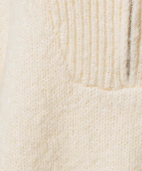 Happy John（ハッピージョン）の「wool mix half zip knit/ウールミックスハーフジップニット（ニット/セーター・レディース・ブラウン/グリーン/アイボリー/ブラック/ブルー・FREE）」の10枚目の写真