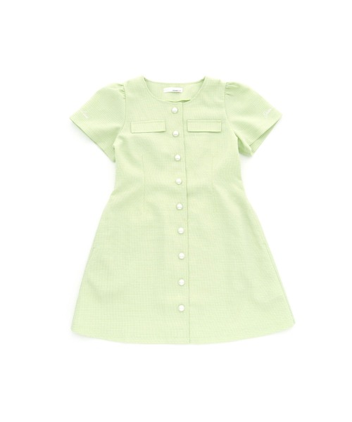 JENNI love（ジェニィラブ）の「パールボタンツイードワンピ（ワンピース・キッズ・ピンク/グリーン/サックスブルー・130cm/140cm/150cm/160cm）」の17枚目の写真