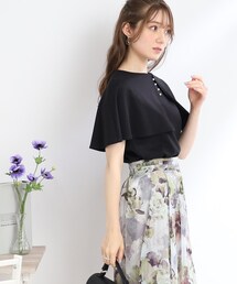couture brooch | 【きちんと感のある着映えカットソー】ケープ風デザインTOPS(Tシャツ/カットソー)