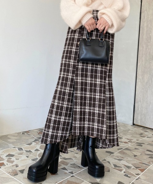 Mystrada ツイードマーメイドスカート SS マイストラーダ ツイード マーメイド スカート S 黒