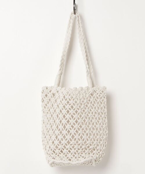 Dream garden（ドリームガーデン）の「編みネットバッグ ショルダーバッグ（ショルダーバッグ・レディース・黄緑系/ホワイト/ベージュ/ブラック・FREE）」の5枚目の写真