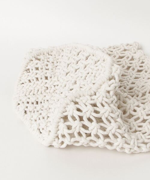 Dream garden（ドリームガーデン）の「編みネットバッグ ショルダーバッグ（ショルダーバッグ・レディース・黄緑系/ホワイト/ベージュ/ブラック・FREE）」の7枚目の写真