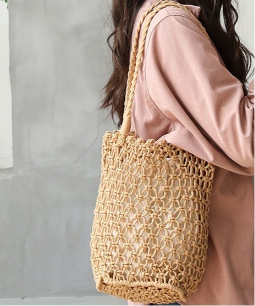 Dream garden（ドリームガーデン）の「編みネットバッグ ショルダーバッグ（ショルダーバッグ・レディース・黄緑系/ホワイト/ベージュ/ブラック・FREE）」の11枚目の写真