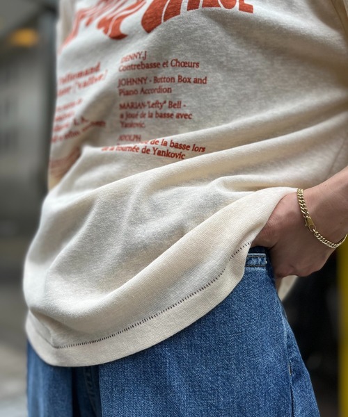 mi via loca（ミヴィアロカ）の「リネンライクスラブ天竺 Vintageロゴ リンガーTシャツ（Tシャツ/カットソー・レディース・ナチュラル/グレイッシュブルー/スミクロ/オフホワイト/チャコールグレー・FREE）」の13枚目の写真