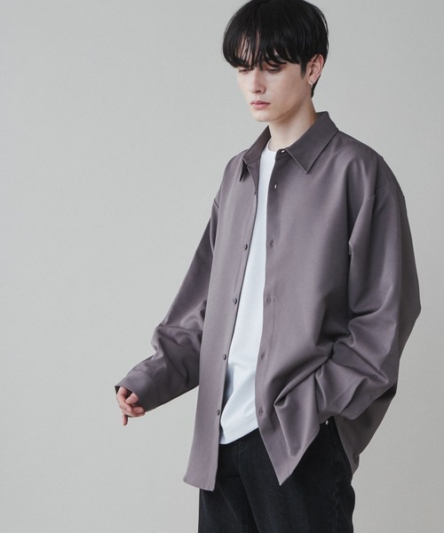 LUCY（ルーシー）の「LUCY/【セットアップ】トロミビッグシャツ（シャツ/ブラウス・メンズ・ブルー/ブラック/ダークグレー/ブラウン・LARGE/MEDIUM）」の3枚目の写真