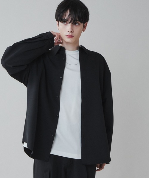 LUCY（ルーシー）の「LUCY/【セットアップ】トロミビッグシャツ（シャツ/ブラウス・メンズ・ブルー/ブラック/ダークグレー/ブラウン・LARGE/MEDIUM）」の2枚目の写真