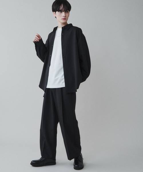 LUCY（ルーシー）の「LUCY/【セットアップ】トロミビッグシャツ（シャツ/ブラウス・メンズ・ブルー/ブラック/ダークグレー/ブラウン・LARGE/MEDIUM）」の5枚目の写真