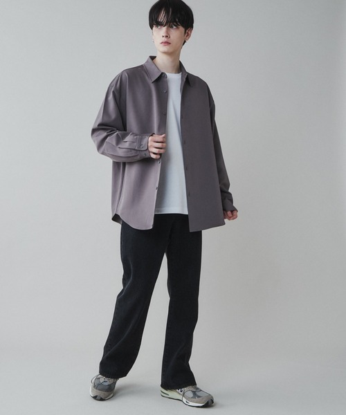 LUCY（ルーシー）の「LUCY/【セットアップ】トロミビッグシャツ（シャツ/ブラウス・メンズ・ブルー/ブラック/ダークグレー/ブラウン・LARGE/MEDIUM）」の6枚目の写真