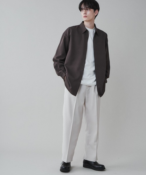 LUCY（ルーシー）の「LUCY/【セットアップ】トロミビッグシャツ（シャツ/ブラウス・メンズ・ブルー/ブラック/ダークグレー/ブラウン・LARGE/MEDIUM）」の7枚目の写真