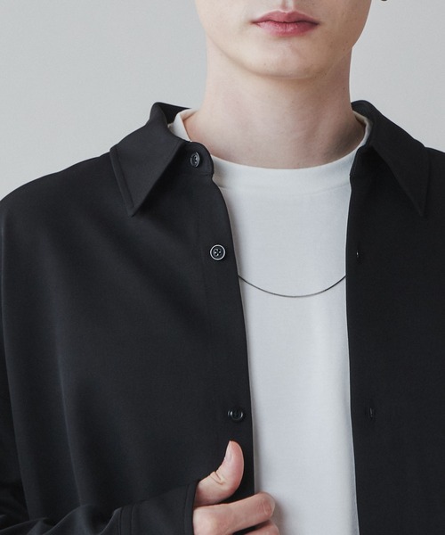 LUCY（ルーシー）の「LUCY/【セットアップ】トロミビッグシャツ（シャツ/ブラウス・メンズ・ブルー/ブラック/ダークグレー/ブラウン・LARGE/MEDIUM）」の9枚目の写真