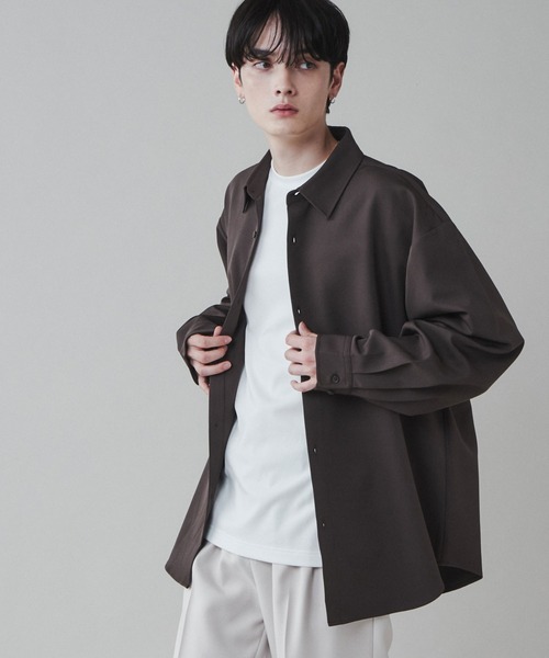 LUCY（ルーシー）の「LUCY/【セットアップ】トロミビッグシャツ（シャツ/ブラウス・メンズ・ブルー/ブラック/ダークグレー/ブラウン・LARGE/MEDIUM）」の20枚目の写真