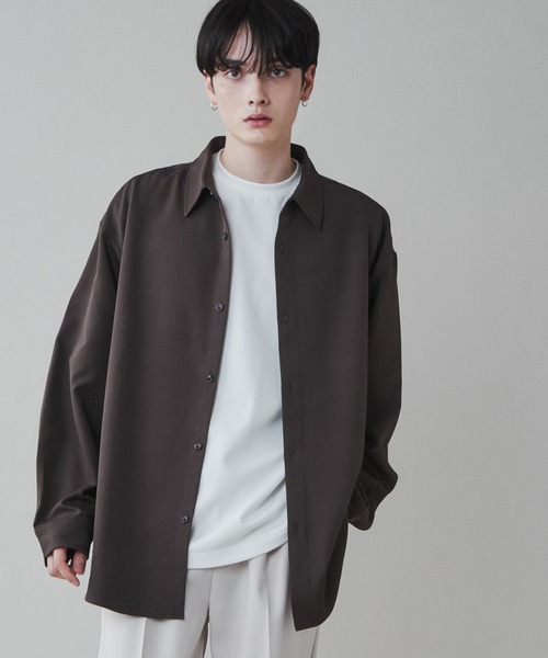 LUCY（ルーシー）の「LUCY/【セットアップ】トロミビッグシャツ（シャツ/ブラウス・メンズ・ブルー/ブラック/ダークグレー/ブラウン・LARGE/MEDIUM）」の19枚目の写真