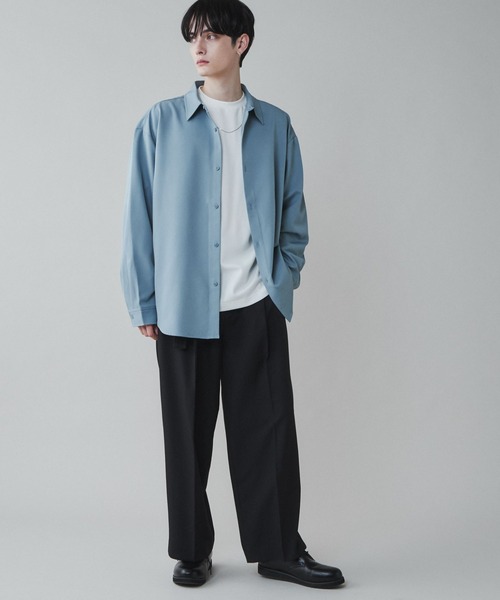 LUCY（ルーシー）の「LUCY/【セットアップ】トロミビッグシャツ（シャツ/ブラウス・メンズ・ブルー/ブラック/ダークグレー/ブラウン・LARGE/MEDIUM）」の22枚目の写真