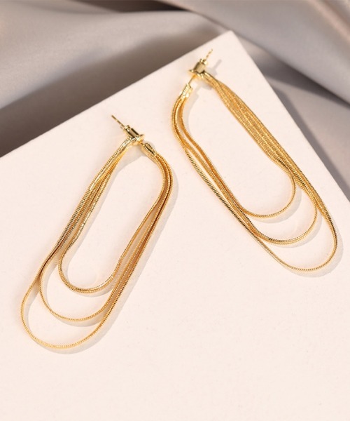 LA VORAGINE(ラ ヴォラジネ)の「アレルギー対応フリンジピアス(ピアス(両耳用)・レディース・シルバー/ゴールド・FREE)」の5枚目の写真