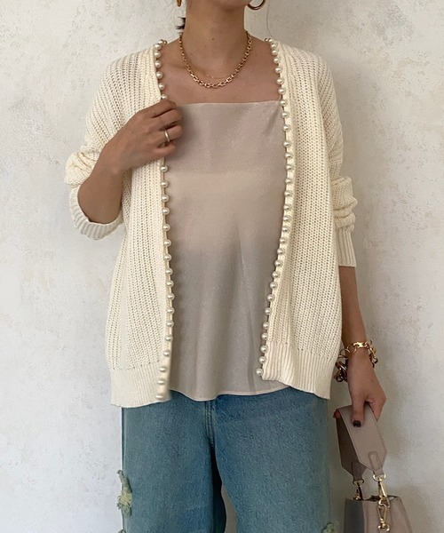 ノルディック柄ボンボン付きニットカーディガン（カーディガン/ボレロ