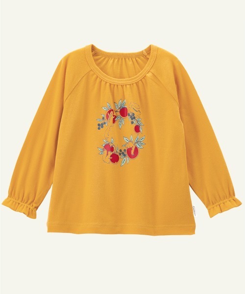 combimini(コンビミニ)の「やわらか長袖らくちんTシャツ(りんご)(Tシャツ/カットソー・キッズ・イエロー系その他/アイボリー・90/80/100/110/120)」の2枚目の写真