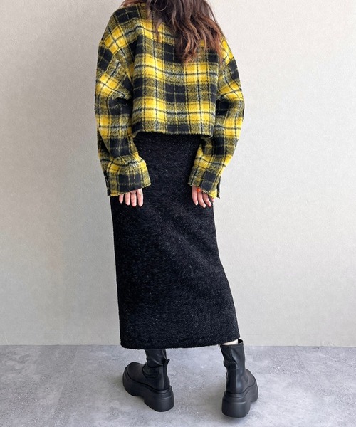 LOWRYS FARM(ローリーズファーム)の「シャギーラメニットスカート 969792(スカート・レディース・グリーン/ブラック/グレー/アイボリー・FREE)」の10枚目の写真