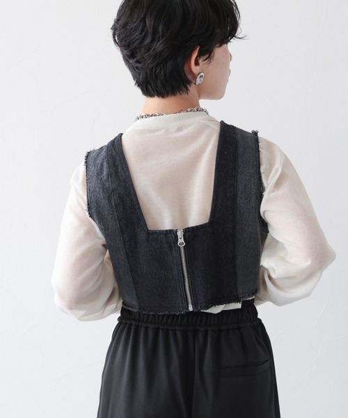 RAGEBLUE（レイジブルー）の「2WAY/切り替えデザインデニムビスチェ（ベスト・レディース・ブラック/ブルー・FREE）」の11枚目の写真