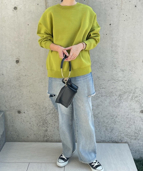 y/m by misato（イムバイミサト）の「総針カーディガン（カーディガン/ボレロ・レディース・グリーン/ブラック/マルチ・FREE）」の13枚目の写真