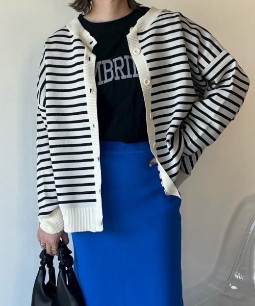 y/m by misato（イムバイミサト）の「総針カーディガン（カーディガン/ボレロ・レディース・グリーン/ブラック/マルチ・FREE）」の4枚目の写真