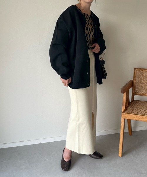 y/m by misato（イムバイミサト）の「総針カーディガン（カーディガン/ボレロ・レディース・グリーン/ブラック/マルチ・FREE）」の18枚目の写真