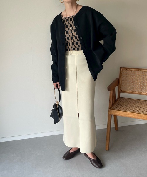 y/m by misato（イムバイミサト）の「総針カーディガン（カーディガン/ボレロ・レディース・グリーン/ブラック/マルチ・FREE）」の19枚目の写真