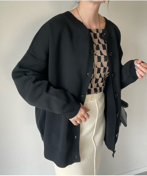 y/m by misato（イムバイミサト）の「総針カーディガン（カーディガン/ボレロ・レディース・グリーン/ブラック/マルチ・FREE）」の21枚目の写真