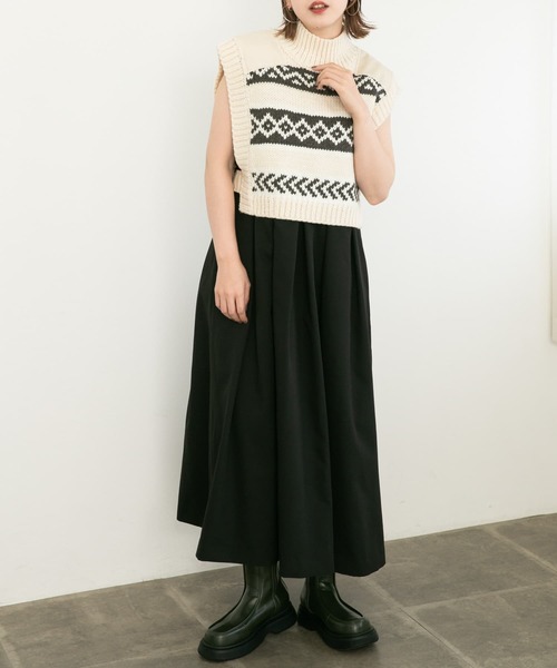 KBF（ケイビーエフ）の「サイドベルトハイネックニットベスト（ベスト・レディース・ホワイト系その他/グリーン系その他/グレー系その他・ONE）」の18枚目の写真