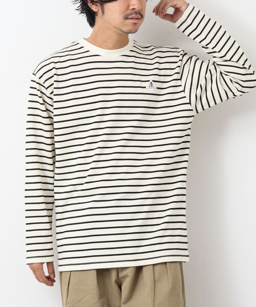 GEVACO（ゲバコ）の「【GEVACO/ゲバコ】ベーシックロングボーダーTシャツ（Tシャツ/カットソー・メンズ・ホワイト系その他2/ブラック系その他/ベージュ系その他・L/M）」の2枚目の写真