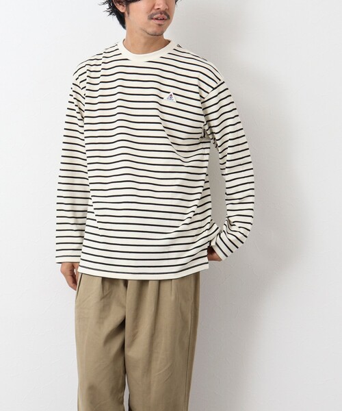 GEVACO（ゲバコ）の「【GEVACO/ゲバコ】ベーシックロングボーダーTシャツ（Tシャツ/カットソー・メンズ・ホワイト系その他2/ブラック系その他/ベージュ系その他・L/M）」の5枚目の写真