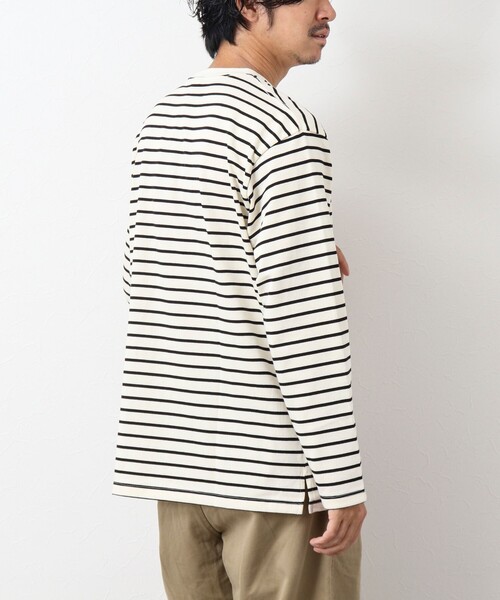 GEVACO（ゲバコ）の「【GEVACO/ゲバコ】ベーシックロングボーダーTシャツ（Tシャツ/カットソー・メンズ・ホワイト系その他2/ブラック系その他/ベージュ系その他・L/M）」の6枚目の写真