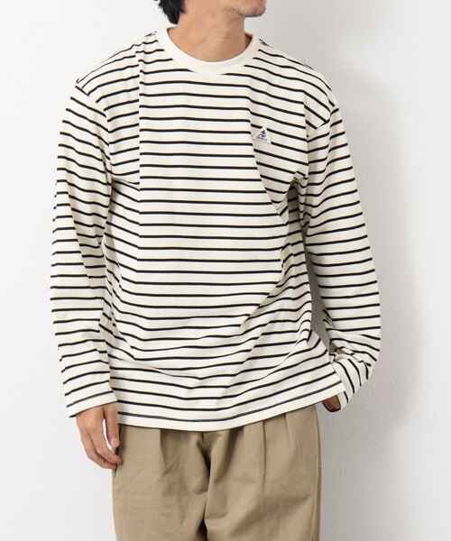 GEVACO（ゲバコ）の「【GEVACO/ゲバコ】ベーシックロングボーダーTシャツ（Tシャツ/カットソー・メンズ・ホワイト系その他2/ブラック系その他/ベージュ系その他・L/M）」の7枚目の写真