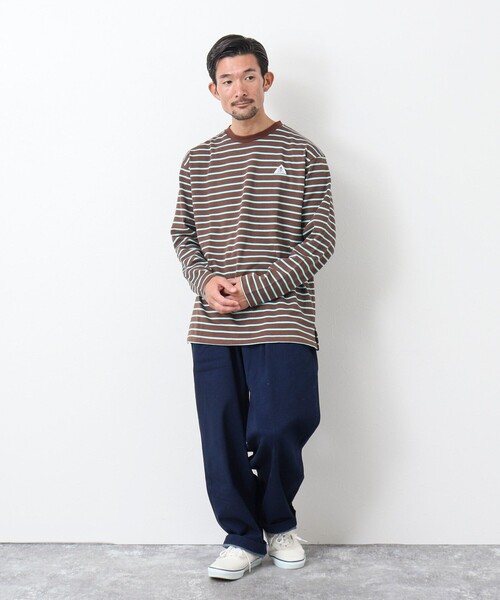 GEVACO（ゲバコ）の「【GEVACO/ゲバコ】ベーシックロングボーダーTシャツ（Tシャツ/カットソー・メンズ・ホワイト系その他2/ブラック系その他/ベージュ系その他・L/M）」の12枚目の写真