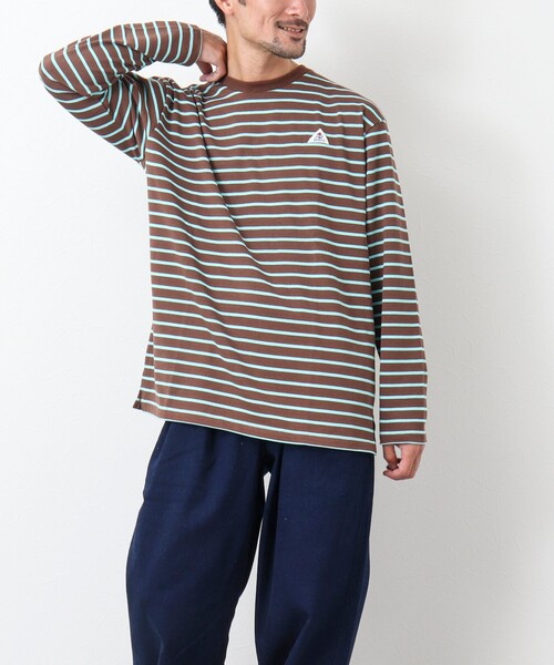 GEVACO（ゲバコ）の「【GEVACO/ゲバコ】ベーシックロングボーダーTシャツ（Tシャツ/カットソー・メンズ・ホワイト系その他2/ブラック系その他/ベージュ系その他・L/M）」の14枚目の写真