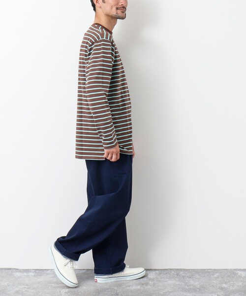 GEVACO（ゲバコ）の「【GEVACO/ゲバコ】ベーシックロングボーダーTシャツ（Tシャツ/カットソー・メンズ・ホワイト系その他2/ブラック系その他/ベージュ系その他・L/M）」の16枚目の写真