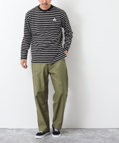 GEVACO（ゲバコ）の「【GEVACO/ゲバコ】ベーシックロングボーダーTシャツ（Tシャツ/カットソー・メンズ・ホワイト系その他2/ブラック系その他/ベージュ系その他・L/M）」の20枚目の写真