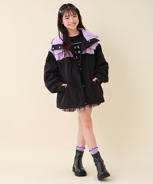 by LOVEiT(バイラビット)の「切替マウンテンパーカー(ブルゾン・キッズ・ベージュ/ピンク/ブラック・120cm/130cm/140cm/150cm/160cm)」の15枚目の写真