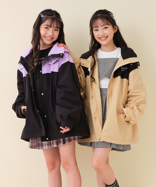 by LOVEiT(バイラビット)の「切替マウンテンパーカー(ブルゾン・キッズ・ベージュ/ピンク/ブラック・120cm/130cm/140cm/150cm/160cm)」の5枚目の写真