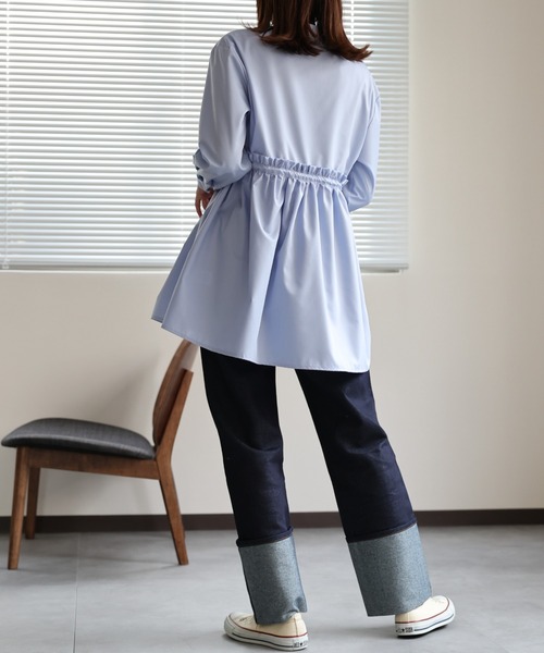 sakishimatokyo(サキシマトーキョー)の「ウエストドロストブラウス(シャツ/ブラウス・レディース・ブルー/ホワイト/ブラック・FREE)」の11枚目の写真