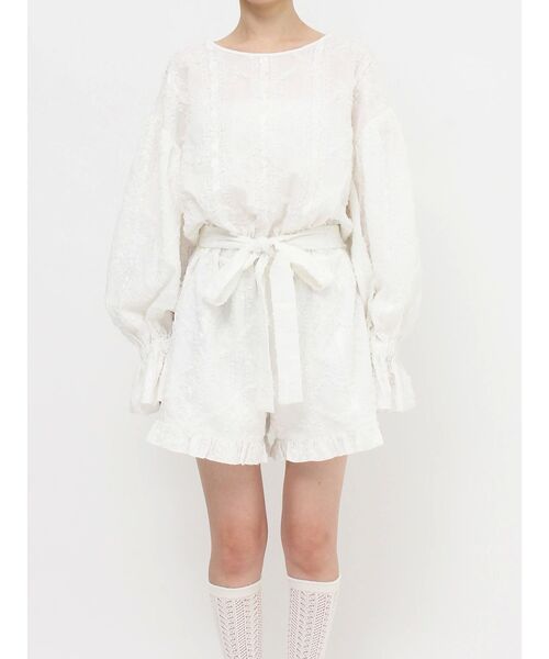 merry jenny（メリージェニー）の「fluffy flower ミニオールインワン（つなぎ/オールインワン・レディース・ブラック/オフホワイト・FREE）」の12枚目の写真