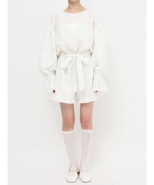 merry jenny（メリージェニー）の「fluffy flower ミニオールインワン（つなぎ/オールインワン・レディース・ブラック/オフホワイト・FREE）」の18枚目の写真