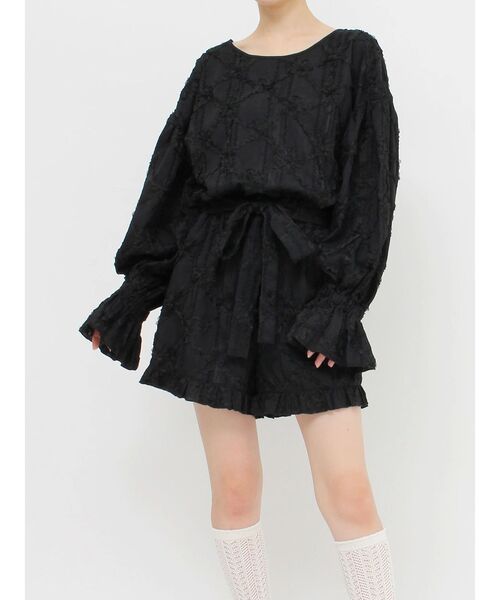 merry jenny（メリージェニー）の「fluffy flower ミニオールインワン（つなぎ/オールインワン・レディース・ブラック/オフホワイト・FREE）」の21枚目の写真