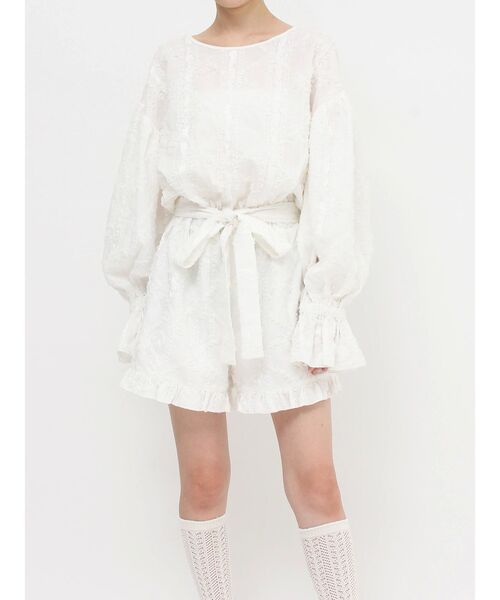 merry jenny（メリージェニー）の「fluffy flower ミニオールインワン（つなぎ/オールインワン・レディース・ブラック/オフホワイト・FREE）」の22枚目の写真