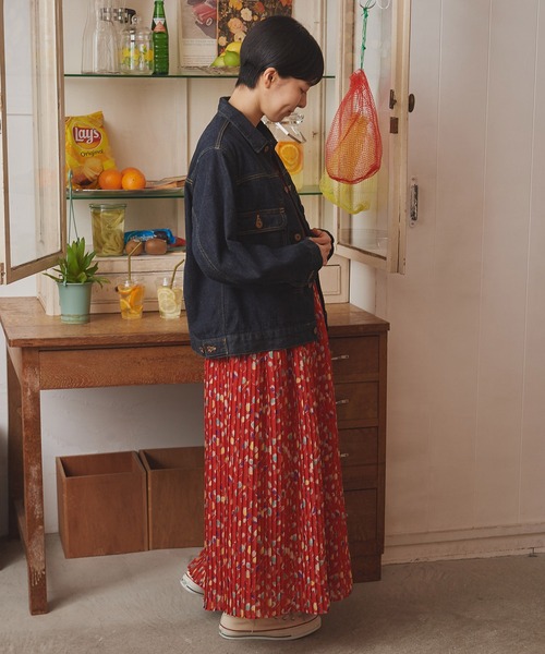 Dot&Stripes CHILD WOMAN(ドットアンドストライプス チャイルドウーマン)の「チューリッププリント プリーツ半袖ワンピース(ワンピース・レディース・レッド/ブラック・FREE)」の17枚目の写真