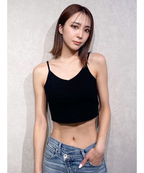 GYDA（ジェイダ）の「BACK クロス テレコ ビスチェ（キャミソール・レディース・オフホワイト/ブラック・FREE）」の16枚目の写真