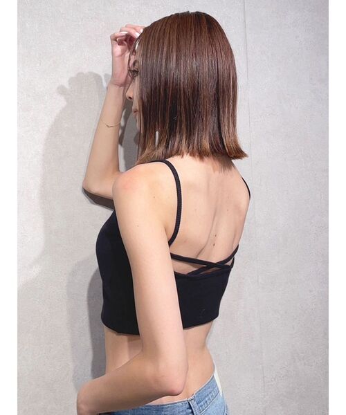 GYDA（ジェイダ）の「BACK クロス テレコ ビスチェ（キャミソール・レディース・オフホワイト/ブラック・FREE）」の19枚目の写真